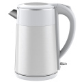 Chaleira de aço inoxidável de construção de parede dupla Caldeira de água quente 1.8L com filtro Tea Maker Chaleira elétrica preta